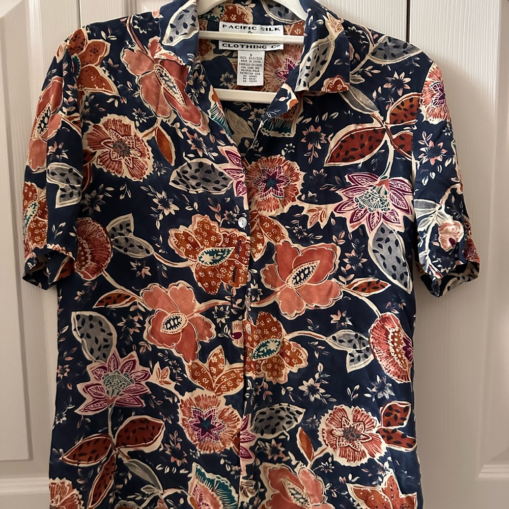 Vintage silk Button-Up Shirt
